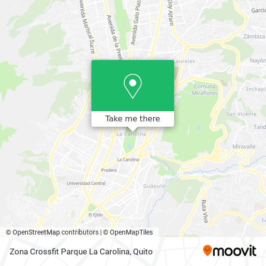 Mapa de Zona Crossfit Parque La Carolina