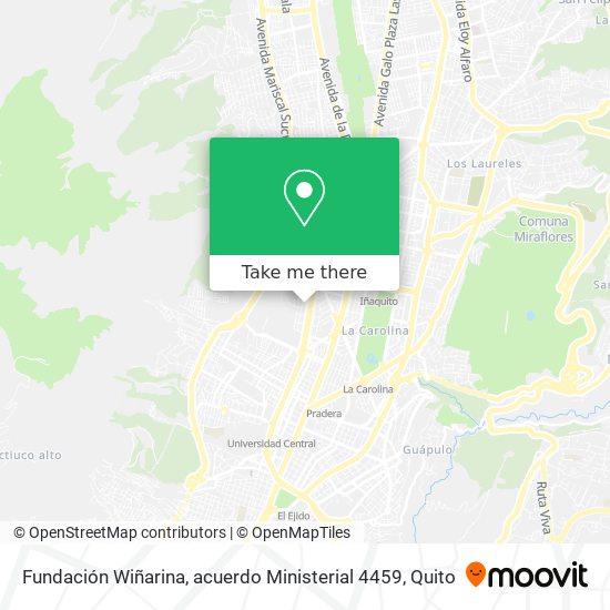 Mapa de Fundación Wiñarina, acuerdo Ministerial 4459