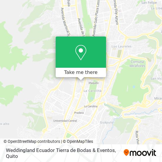 Mapa de Weddingland Ecuador Tierra de Bodas & Eventos