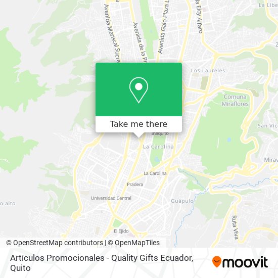 Mapa de Artículos Promocionales - Quality Gifts Ecuador