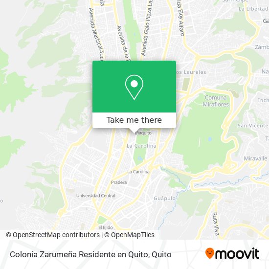 Colonia Zarumeña Residente en Quito map