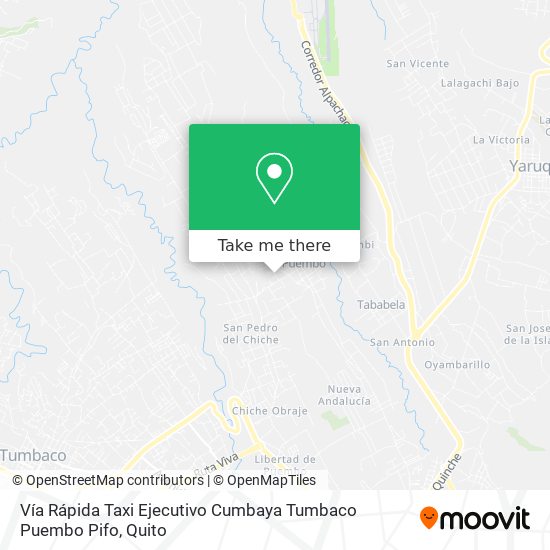 Mapa de Vía Rápida Taxi Ejecutivo Cumbaya Tumbaco Puembo Pifo