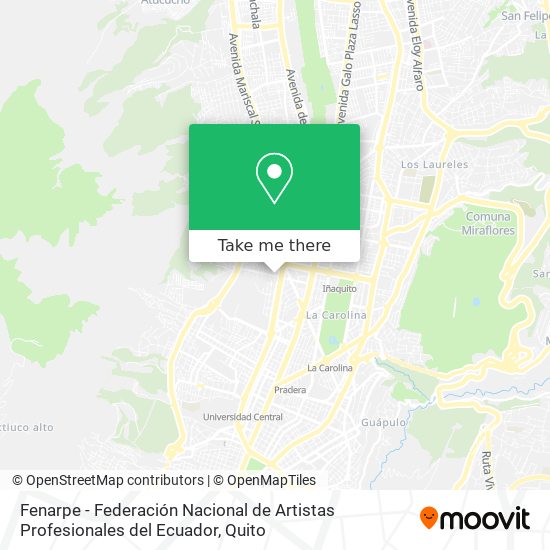 Fenarpe - Federación Nacional de Artistas Profesionales del Ecuador map