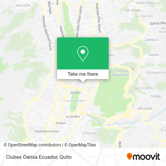 Clubes Oansa Ecuador map