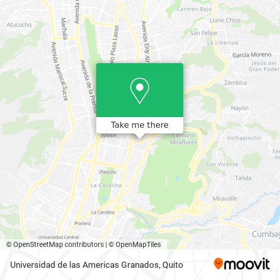 Universidad de las Americas Granados map