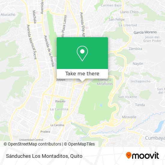 Sánduches Los Montaditos map