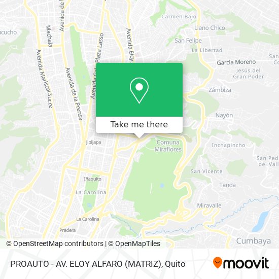 Mapa de PROAUTO - AV. ELOY ALFARO (MATRIZ)