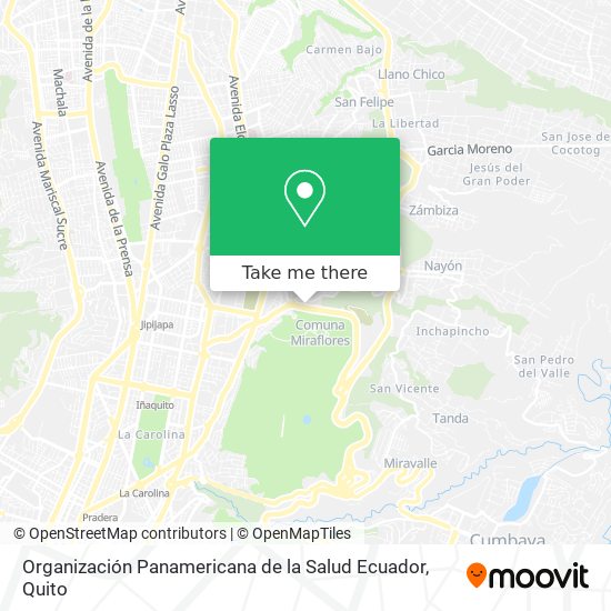 Mapa de Organización Panamericana de la Salud Ecuador