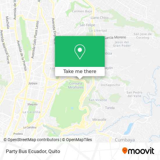 Mapa de Party Bus Ecuador