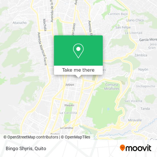 Mapa de Bingo Shyris
