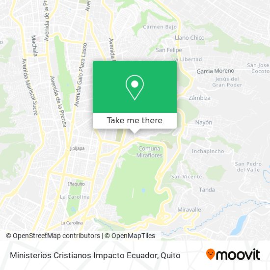Ministerios Cristianos Impacto Ecuador map
