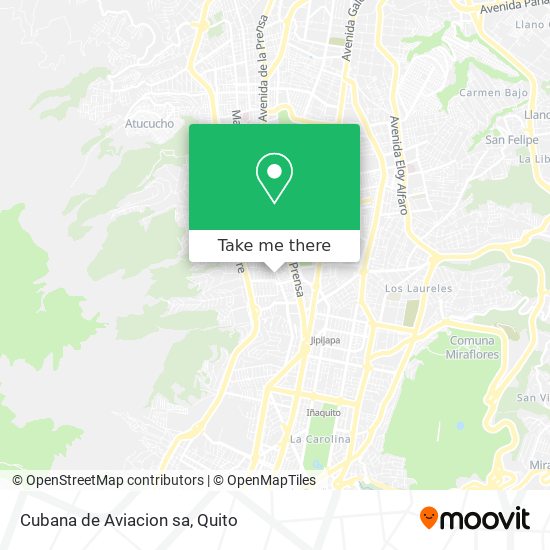 Mapa de Cubana de Aviacion sa