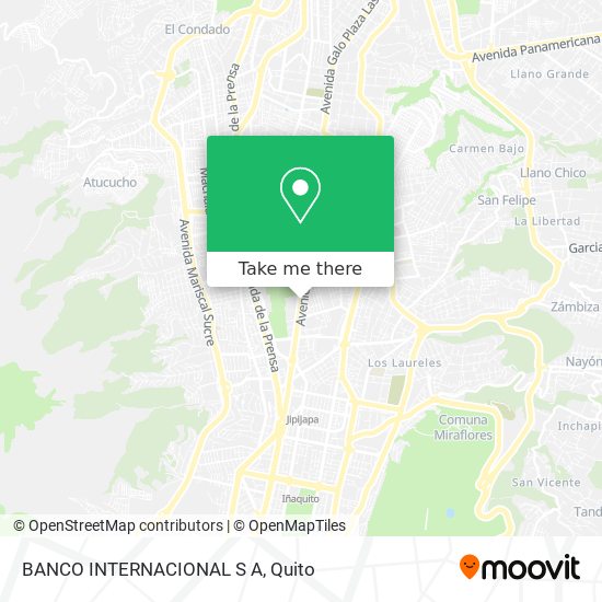 BANCO INTERNACIONAL S A map