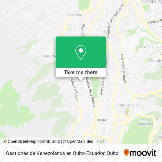 Gestiones de Venezolanos en Quito-Ecuador map