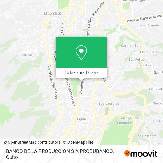 Mapa de BANCO DE LA PRODUCCION S A PRODUBANCO