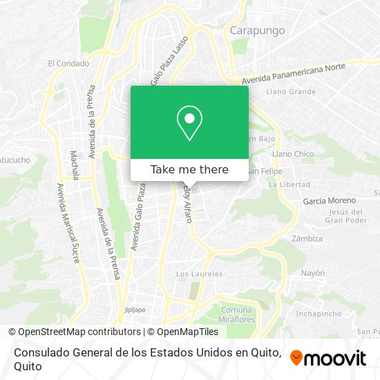 Consulado General de los Estados Unidos en Quito map