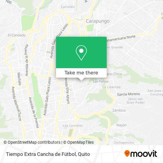 Tiempo Extra Cancha de Fútbol map