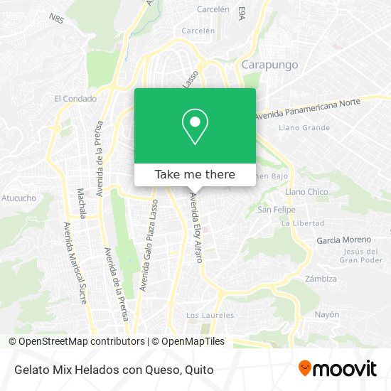 Mapa de Gelato Mix Helados con Queso