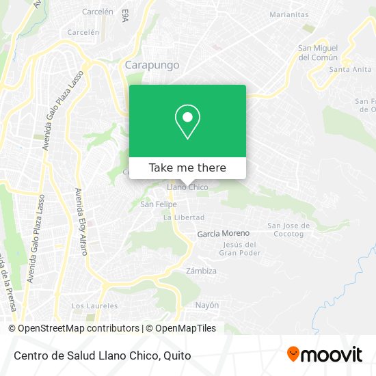 Mapa de Centro de Salud Llano Chico