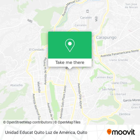 Mapa de Unidad Educat Quito Luz de América