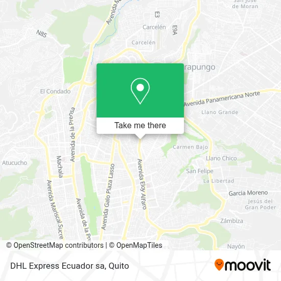 DHL Express Ecuador sa map