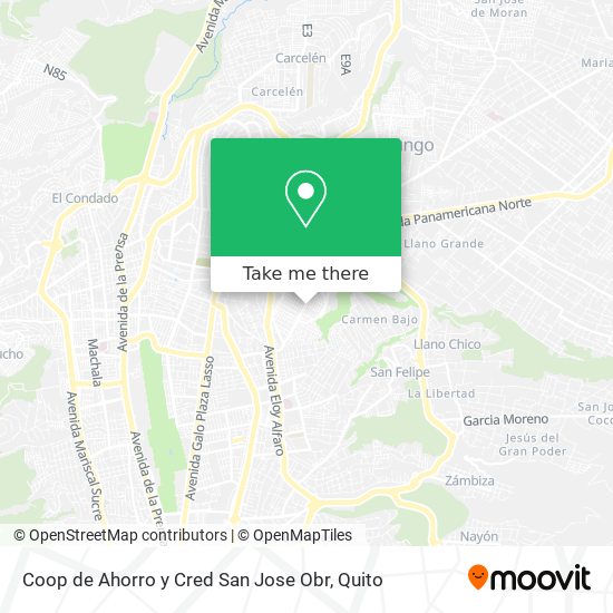 Mapa de Coop de Ahorro y Cred San Jose Obr