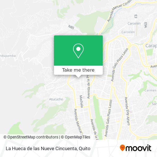 La Hueca de las Nueve Cincuenta map