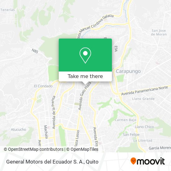 Mapa de General Motors del Ecuador S. A.
