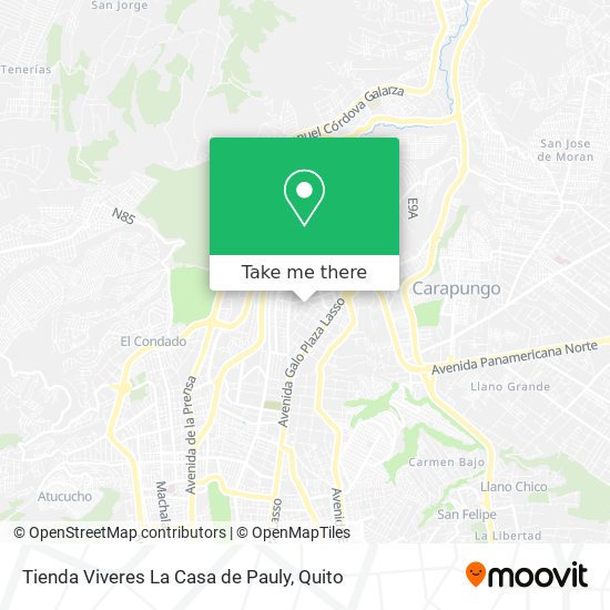 Tienda Viveres La Casa de Pauly map