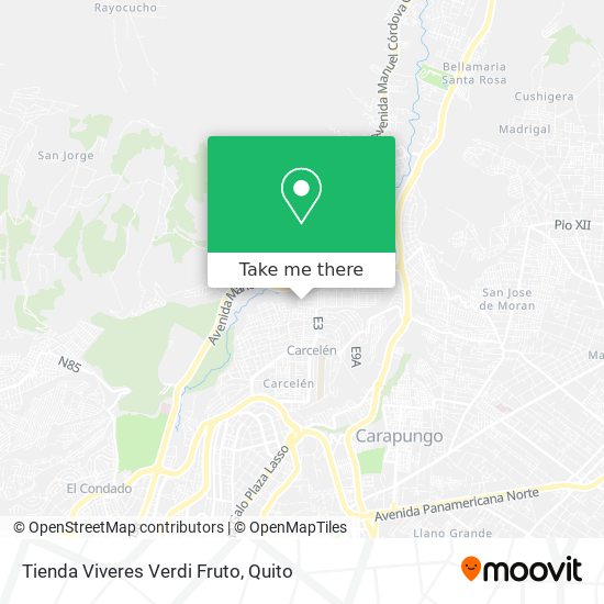 Mapa de Tienda Viveres Verdi Fruto