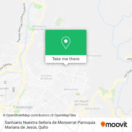 Mapa de Santuario Nuestra Señora de Monserrat Parroquia Mariana de Jesús