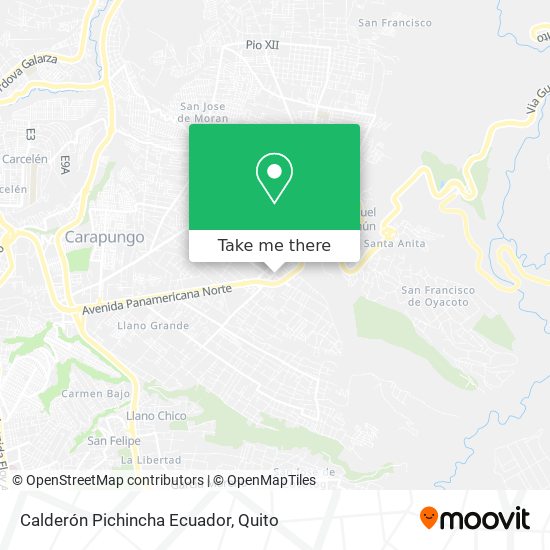 Calderón Pichincha Ecuador map