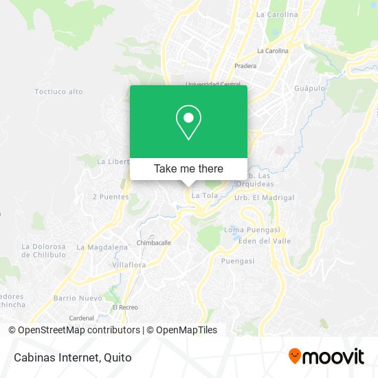 Cabinas Internet map