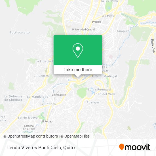 Mapa de Tienda Viveres Pasti Cielo