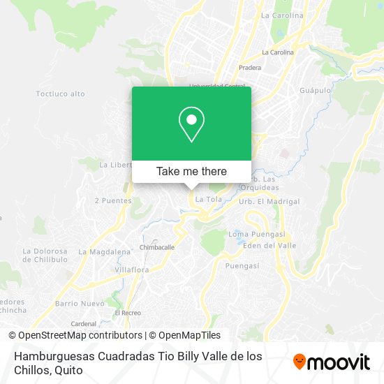 Mapa de Hamburguesas Cuadradas Tio Billy Valle de los Chillos