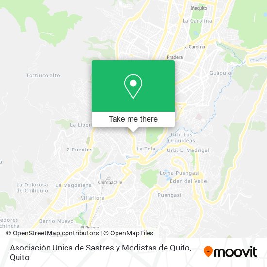 Mapa de Asociación Unica de Sastres y Modistas de Quito