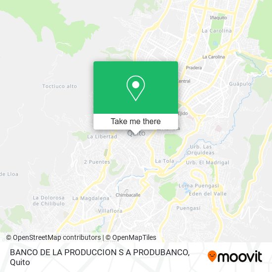 BANCO DE LA PRODUCCION S A PRODUBANCO map