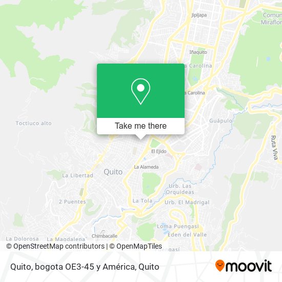 Mapa de Quito, bogota OE3-45 y América