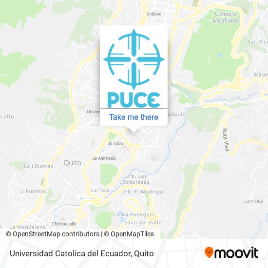Mapa de Universidad Catolica del Ecuador