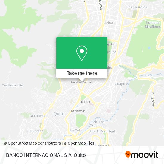 Mapa de BANCO INTERNACIONAL S A