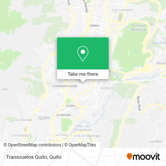 Transvuelos Quito map