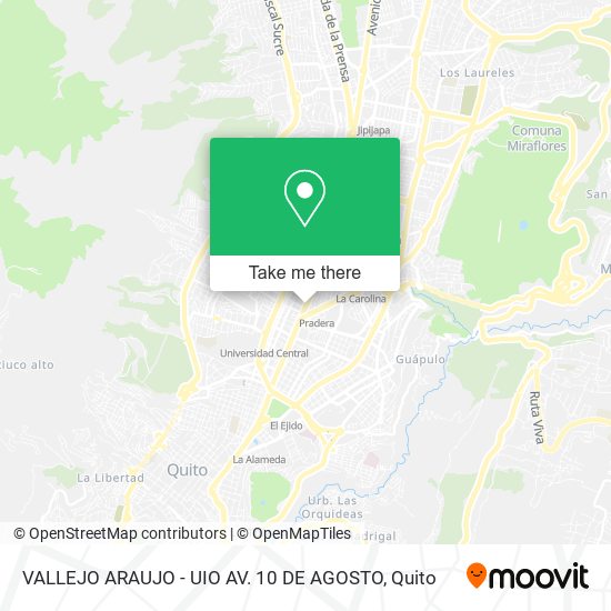 VALLEJO ARAUJO - UIO AV. 10 DE AGOSTO map