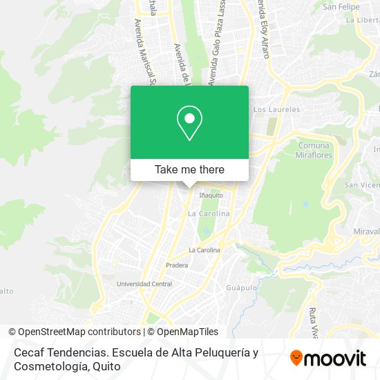 Mapa de Cecaf Tendencias. Escuela de Alta Peluquería y Cosmetología