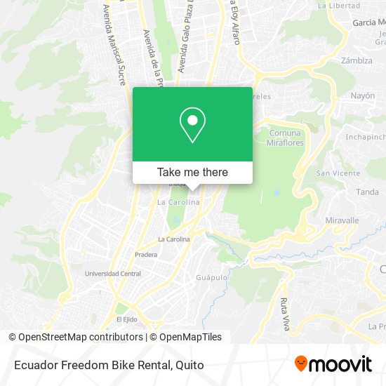Ecuador Freedom Bike Rental map