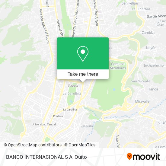 BANCO INTERNACIONAL S A map