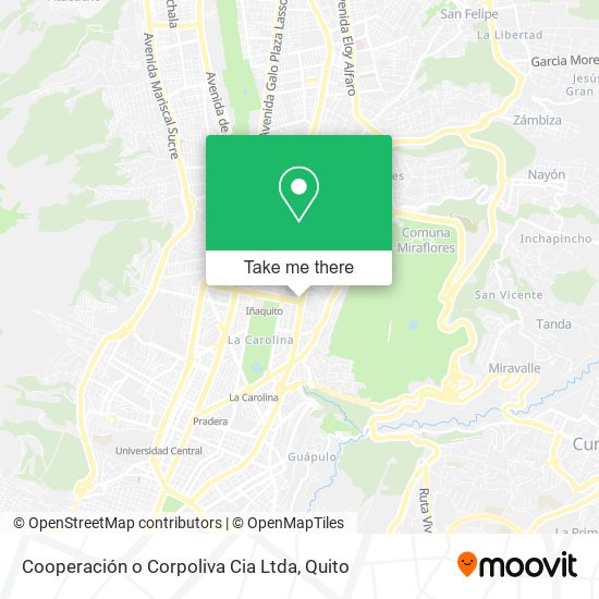 Cooperación o Corpoliva Cia Ltda map