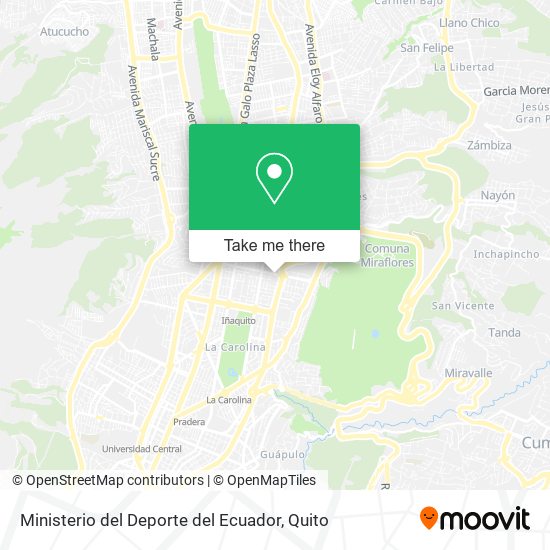 Mapa de Ministerio del Deporte del Ecuador