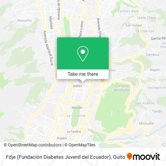 Fdje (Fundación Diabetes Juvenil del Ecuador) map