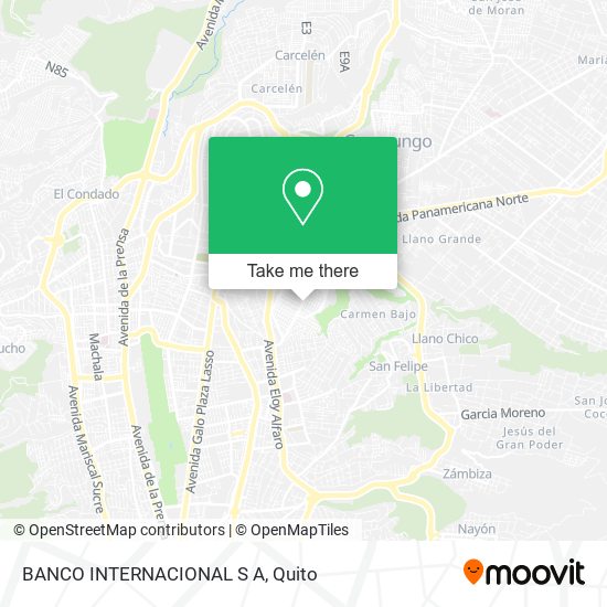 Mapa de BANCO INTERNACIONAL S A