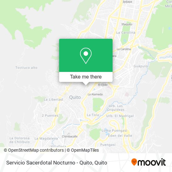 Mapa de Servicio Sacerdotal Nocturno - Quito